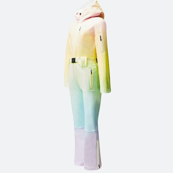 Tignes One Piece Pastel Rainbow Ombré Ski Suit - Picture 2 of 16